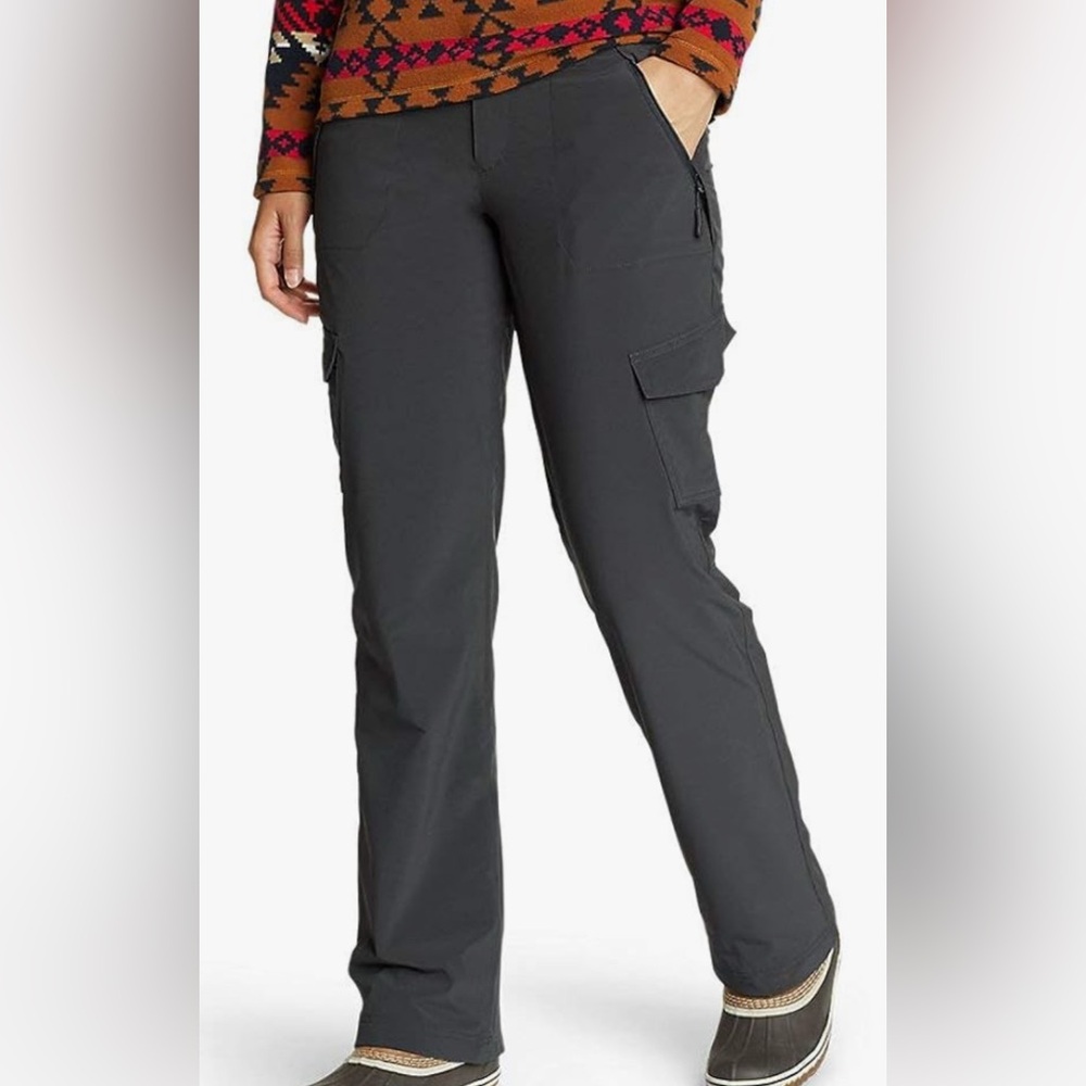 Eddie Bauer Womens Size 16 Flexion Polar Fleece Lined Cargo Pants Dark Gray